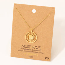 Load image into Gallery viewer, Sun Coin Pendant Necklace: G
