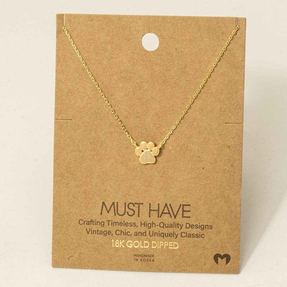 Mini Paw Print Charm Necklace: G