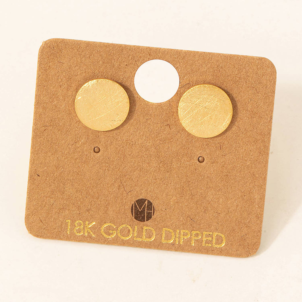 Circle Disc Stud Earrings: G