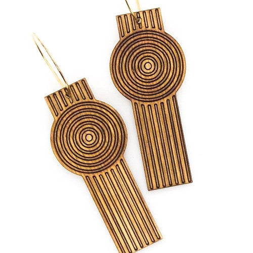 Zen Garden Wooden Earrings