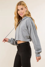 Load image into Gallery viewer, Chloe Cropped Hoodie (Fleece Lined) Gray or Black
