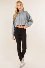 Load image into Gallery viewer, Chloe Cropped Hoodie (Fleece Lined) Gray or Black
