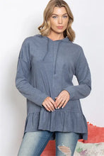 Load image into Gallery viewer, Delaney Denim Blue Hoodie Top
