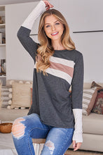 Load image into Gallery viewer, Susannah Thumbhole Ribbed Contrast Top (2 left)
