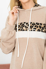 Load image into Gallery viewer, Sydney Taupe Leopard Contrast Hoodie (2 left)
