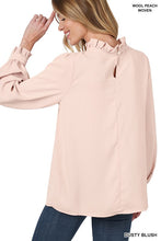 Load image into Gallery viewer, Rayna Ruffle Neck Puff Sleeve Top
