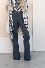 Load image into Gallery viewer, Solid Raw Edge Flare Pant - Charcoal Gray (Cut to fit length)
